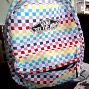 Rainbow Vans checkered backpack